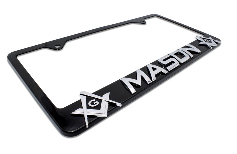 Elektroplate â€“ Mason Square and Compass Black Metal Standard Size Premium 3D License Plate Frame Tag Holder for Cars/SUVs/Trucks Weather-Proof Automotive Accessory - Image 5